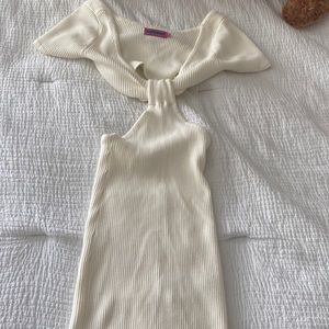 Edikted white ribbed dress